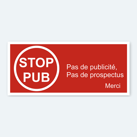 Plaques pas de pub - Stop pub - Signomatic